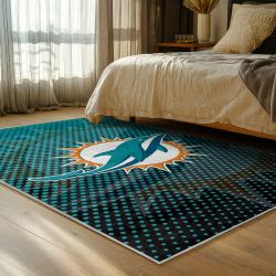nfl miami dolphins area rug non slip football carpet home decor gift idea for fans bedroom md115