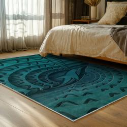 nfl miami dolphins area rug non slip football carpet home decor gift idea for fans bedroom md124
