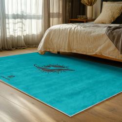 nfl miami dolphins area rug non slip football carpet home decor gift idea for fans bedroom md127