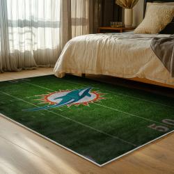 nfl miami dolphins area rug non slip football carpet home decor gift idea for fans bedroom md134