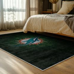 nfl miami dolphins area rug non slip football carpet home decor gift idea for fans bedroom md139