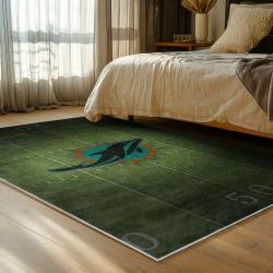 nfl miami dolphins area rug non slip football carpet home decor gift idea for fans bedroom md59