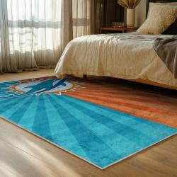 nfl miami dolphins area rug non slip football carpet home decor gift idea for fans bedroom md74