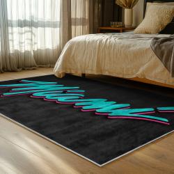 nfl miami dolphins area rug non slip football carpet home decor gift idea for fans bedroom md77