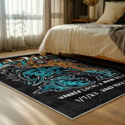 nfl miami dolphins area rug non slip football carpet home decor gift idea for fans bedroom md80