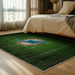 nfl miami dolphins area rug non slip football carpet home decor gift idea for fans bedroom md86