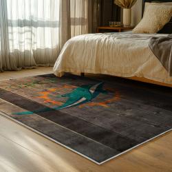 nfl miami dolphins area rug non slip football carpet home decor gift idea for fans bedroom md88