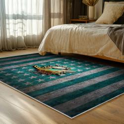 nfl miami dolphins area rug non slip football carpet home decor gift idea for fans bedroom md95