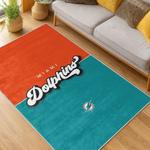 nfl miami dolphins area rug non slip football carpet home decor gift idea for fans living room md101