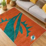 nfl miami dolphins area rug non slip football carpet home decor gift idea for fans living room md103