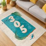 nfl miami dolphins area rug non slip football carpet home decor gift idea for fans living room md104