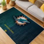 nfl miami dolphins area rug non slip football carpet home decor gift idea for fans living room md106
