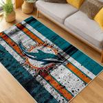 nfl miami dolphins area rug non slip football carpet home decor gift idea for fans living room md108