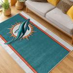 nfl miami dolphins area rug non slip football carpet home decor gift idea for fans living room md109