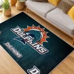 nfl miami dolphins area rug non slip football carpet home decor gift idea for fans living room md111