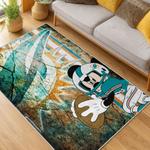 nfl miami dolphins area rug non slip football carpet home decor gift idea for fans living room md113