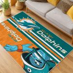 nfl miami dolphins area rug non slip football carpet home decor gift idea for fans living room md116