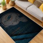 nfl miami dolphins area rug non slip football carpet home decor gift idea for fans living room md122