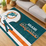 nfl miami dolphins area rug non slip football carpet home decor gift idea for fans living room md125