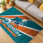 nfl miami dolphins area rug non slip football carpet home decor gift idea for fans living room md126