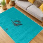 nfl miami dolphins area rug non slip football carpet home decor gift idea for fans living room md127
