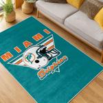 nfl miami dolphins area rug non slip football carpet home decor gift idea for fans living room md128