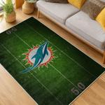 nfl miami dolphins area rug non slip football carpet home decor gift idea for fans living room md134