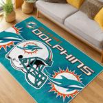 nfl miami dolphins area rug non slip football carpet home decor gift idea for fans living room md136