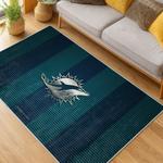 nfl miami dolphins area rug non slip football carpet home decor gift idea for fans living room md138