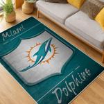 nfl miami dolphins area rug non slip football carpet home decor gift idea for fans living room md140