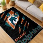 nfl miami dolphins area rug non slip football carpet home decor gift idea for fans living room md141