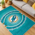 nfl miami dolphins area rug non slip football carpet home decor gift idea for fans living room md142