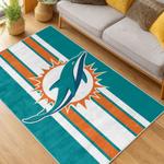nfl miami dolphins area rug non slip football carpet home decor gift idea for fans living room md144