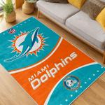 nfl miami dolphins area rug non slip football carpet home decor gift idea for fans living room md51