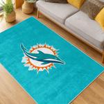 nfl miami dolphins area rug non slip football carpet home decor gift idea for fans living room md52