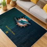 nfl miami dolphins area rug non slip football carpet home decor gift idea for fans living room md54