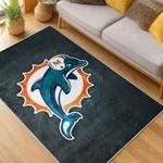 nfl miami dolphins area rug non slip football carpet home decor gift idea for fans living room md56