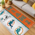nfl miami dolphins area rug non slip football carpet home decor gift idea for fans living room md57