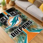 nfl miami dolphins area rug non slip football carpet home decor gift idea for fans living room md60