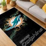nfl miami dolphins area rug non slip football carpet home decor gift idea for fans living room md61