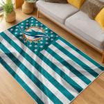 nfl miami dolphins area rug non slip football carpet home decor gift idea for fans living room md67