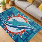 nfl miami dolphins area rug non slip football carpet home decor gift idea for fans living room md69