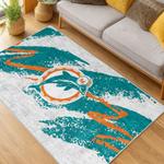 nfl miami dolphins area rug non slip football carpet home decor gift idea for fans living room md71