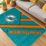 nfl miami dolphins area rug non slip football carpet home decor gift idea for fans living room md72