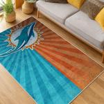nfl miami dolphins area rug non slip football carpet home decor gift idea for fans living room md74