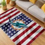 nfl miami dolphins area rug non slip football carpet home decor gift idea for fans living room md78