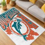nfl miami dolphins area rug non slip football carpet home decor gift idea for fans living room md79