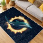 nfl miami dolphins area rug non slip football carpet home decor gift idea for fans living room md87