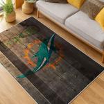 nfl miami dolphins area rug non slip football carpet home decor gift idea for fans living room md88
