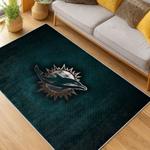 nfl miami dolphins area rug non slip football carpet home decor gift idea for fans living room md89